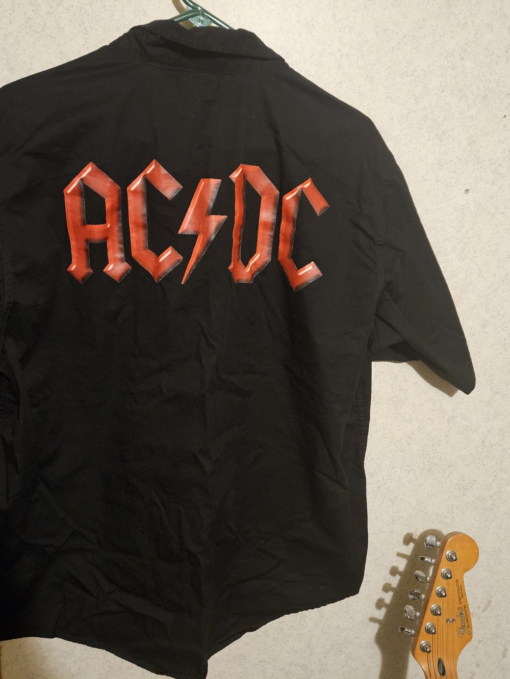 AC/DC Black Shirt with Red Lightning Logo